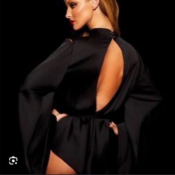 Honey Birdette Melissa Black Satin Romper NWOT - Never worn!!! - Picture 2 of 3